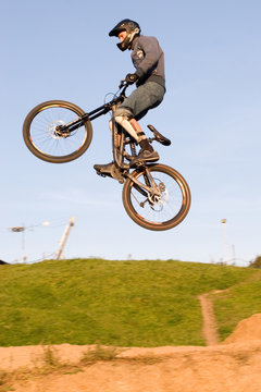 mountain biker jumping