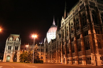 night view on budapest's parliment