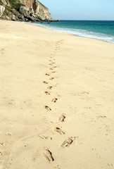 walking in the beach