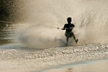 barefoot skier