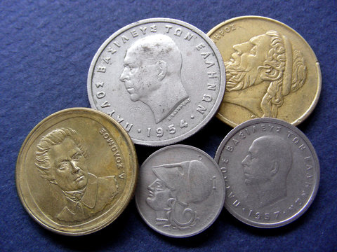 greek coins - heads