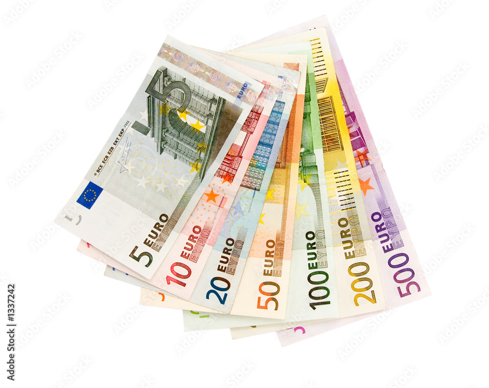 Wall mural euro banknotes from five up to five hundred