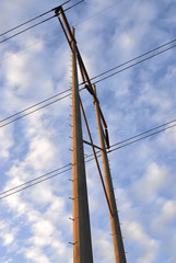 power lines and clouds