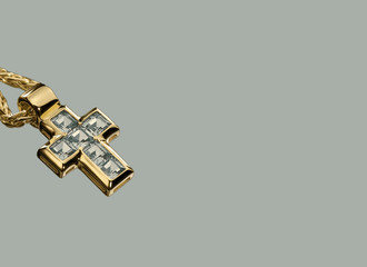 kreuz / schmuck / taubenblau