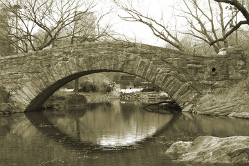 central park stone bridge