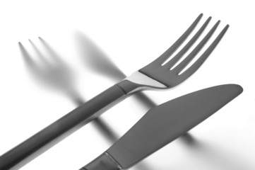 silver knife and fork