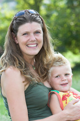 mother and son portrait