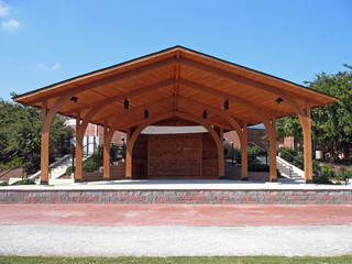 wooden outdoor stage or amphitheater