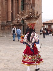 feathered headdress/cuzco