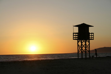 silhouette - mirador -femme - chiens