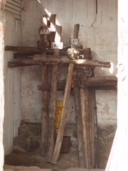 collection of wooden cross in storage closet