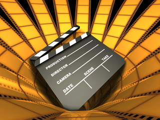 clapboard surrounded by films