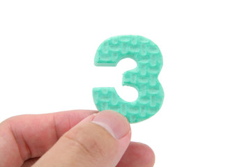 hand holding number