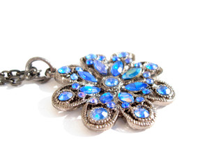 beautiful blue coulomb on a white background