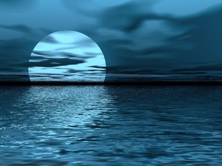 moon. blue landscape © elen_studio