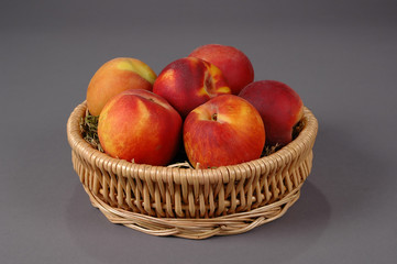 peaches in a basket