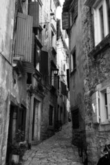 an alley in novigrad, croatia