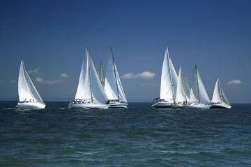 Acrylic prints Water Motor sports start of a sailing regatta