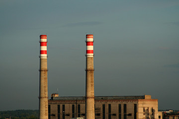 two industrial towers