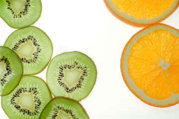 sliced kiwi fruit and orange