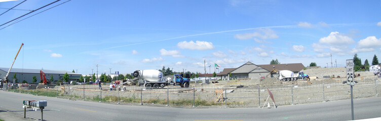 Fototapeta na wymiar city hall construction site panorama