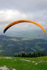 para sail taking off in switzerland