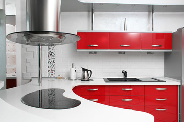 red kitchen