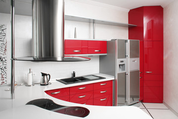 red kitchen