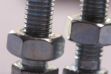 two bolts with female screw