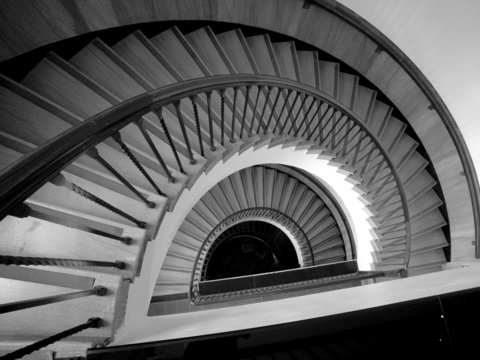 spiral staircase decending