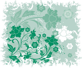 grunge floral background, elements for design