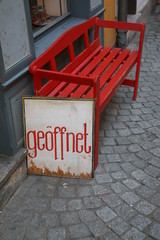 geöffnete bank