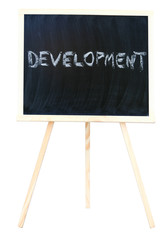 development on a chalkboard