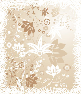 grunge floral background, elements for design