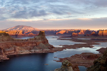 sunset over lake powell