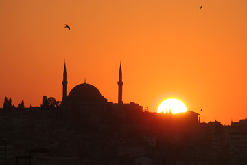 istanbul mosque at sunset
