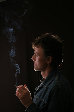 man with cigarette