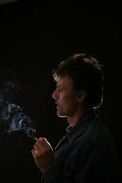 man with cigarette