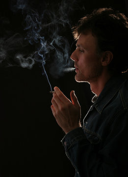man with cigarette