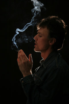 man with cigarette