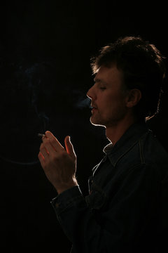 man with cigarette