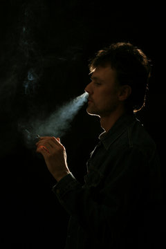 man with cigarette