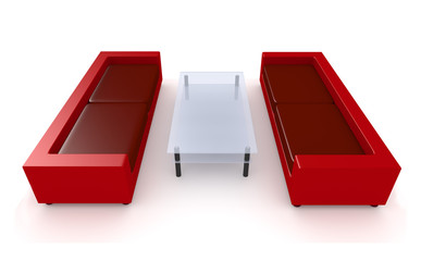 rote wohnzimmer möbel