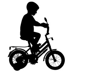 kind mit fahrrad silhouette