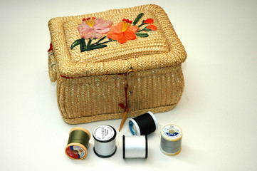 sewing box and cotton