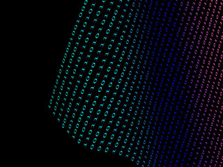 black binary  numbers