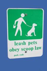 leash pets obey scoop law sign