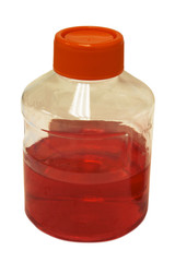 laboratory plastic bottle isolated
