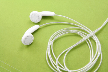 white headphones - obrazy, fototapety, plakaty