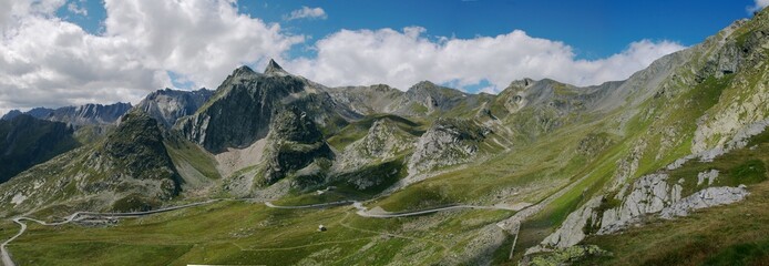 rocky swiss mountain panorama